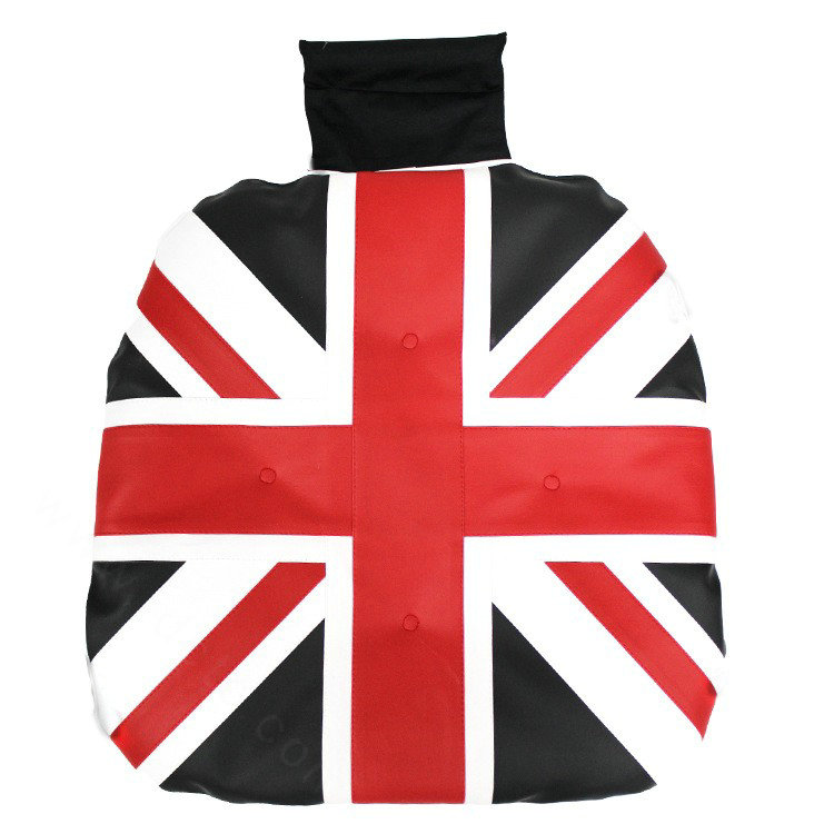 UK British Flag Print Car Seat Cushion Four Seasons General Leather Auto Front Pads 1pcs - Red