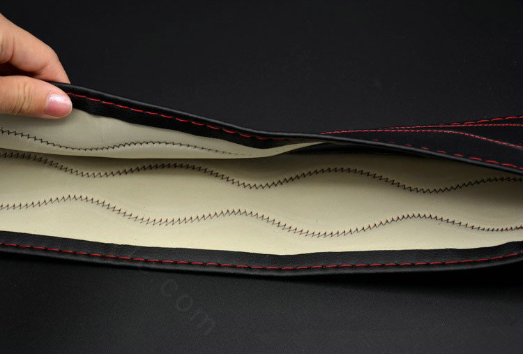 Universal 38CM DIY Leather Car Steering Wheel Cover Hand-Stitched With Needles and Thread - Beige