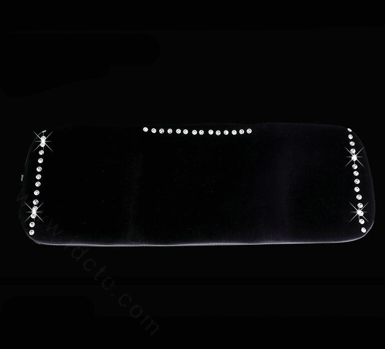 Winter Crystal Plush Car Back Seat Cushion Woman Universal Auto Long Pads 1pcs - Black