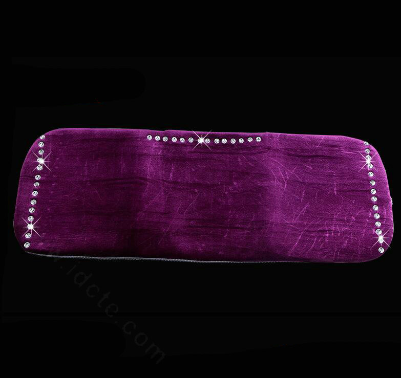 Winter Crystal Plush Car Back Seat Cushion Woman Universal Auto Long Pads 1pcs - Purple