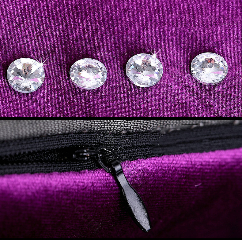 Winter Crystal Plush Car Back Seat Cushion Woman Universal Auto Long Pads 1pcs - Purple