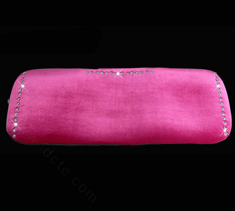 Winter Crystal Plush Car Back Seat Cushion Woman Universal Auto Long Pads 1pcs - Rose