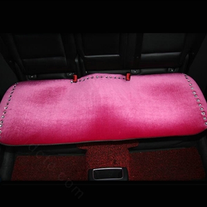 Winter Crystal Plush Car Back Seat Cushion Woman Universal Auto Long Pads 1pcs - Rose