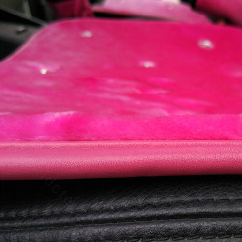 Winter Crystal Plush Car Back Seat Cushion Woman Universal High Quality Long Pads 1pcs - Rose