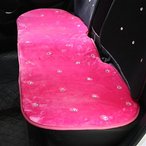 Winter Crystal Plush Car Back Seat Cushion Woman Universal High Quality Long Pads 1pcs - Rose