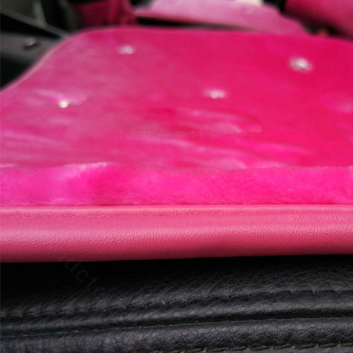 Winter Crystal Plush Car Front Seat Cushion Woman Universal High Quality Pads 1pcs - Rose