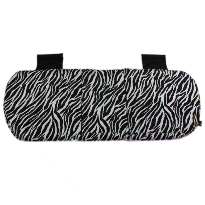 Zebra Print Plush Car Rear Seat Cushion Woman Winter Universal Seat Pads 1pcs - Black White