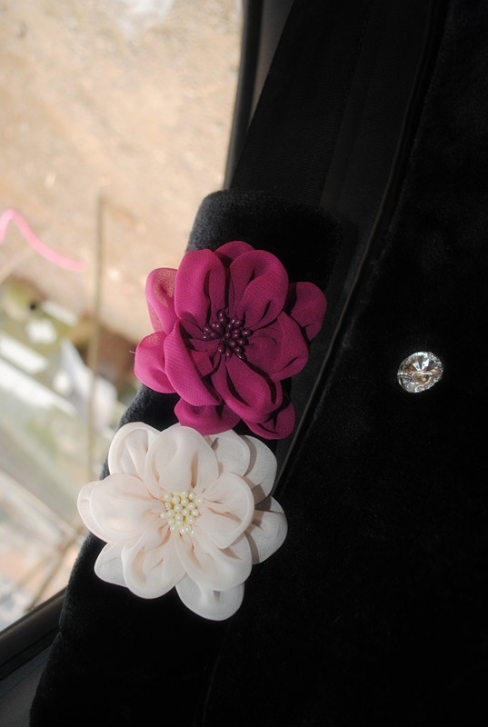 2pcs Flower Car Safety Seat Belt Covers Plush Shoulder Pads Auto Interior Accessories - Purple