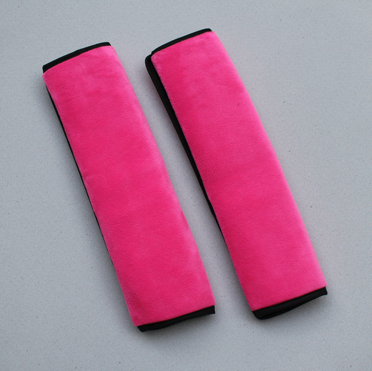 High Quality 2pcs Car Safety Seat Belt Covers Plush Shoulder Pads Auto Interior Decro - Rose