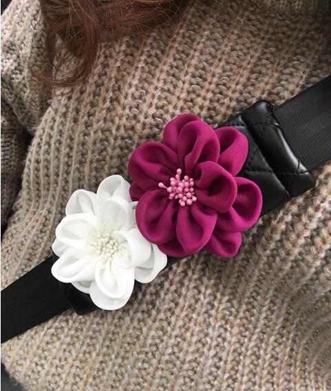 New 2pcs Flower Car Safety Seat Belt Covers Leather Shoulder Pads Auto Interior Accessories - Black