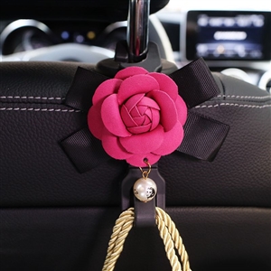 1pcs Camellia Car Seat Back Hooks Hangers Organizer Headrest Mount Storage Hooks Clips Styling - Rose
