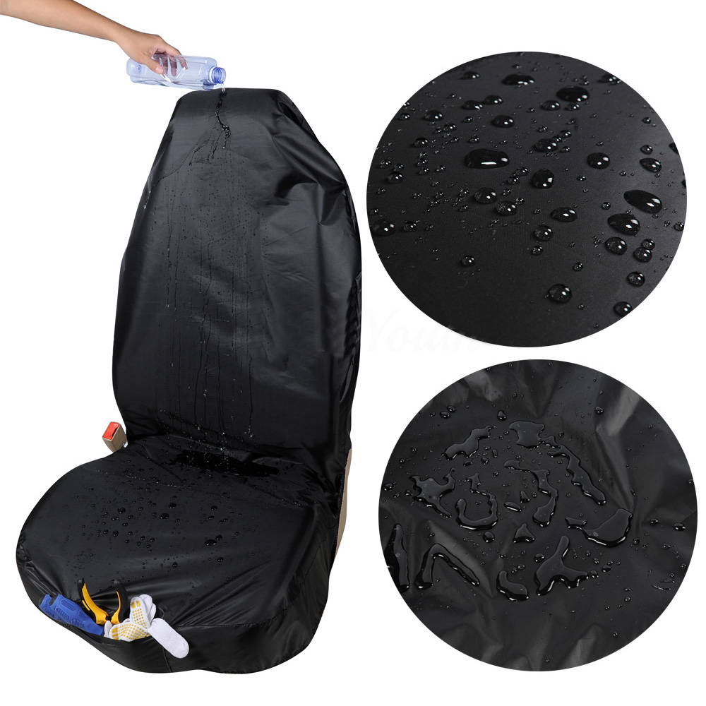 1pcs Disposable Front Car Seat Covers Waterproof Repaired Universal Fit Trucks Suvs Protector - Black