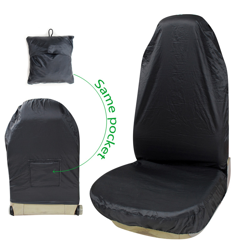 1pcs Disposable Front Car Seat Covers Waterproof Repaired Universal Fit Trucks Suvs Protector - Black