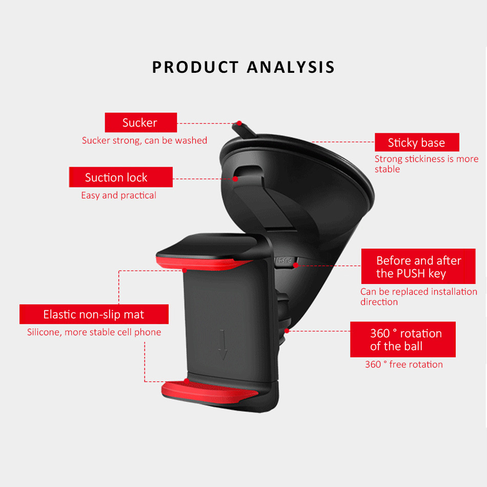 Auto Phone Holder Magnetic Air Vent Mount Mobile Stand Magnet Support Cell GPS - Black