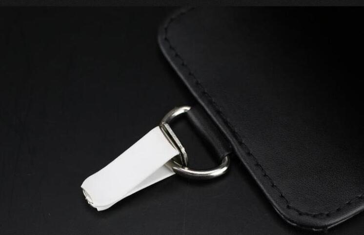 Bow 1pcs Crystal Car Storage Bucket Leather Storage Box Diamond Auto Storage Bag - Black