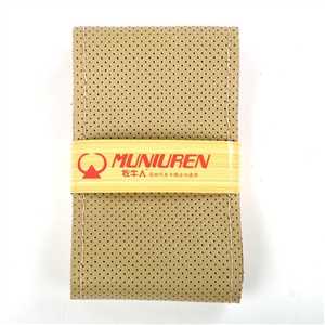 DIY Hand-stitched Hole Style Real Leather Steering Wheel Cover Braid Needles Thread Car Styling - Beige