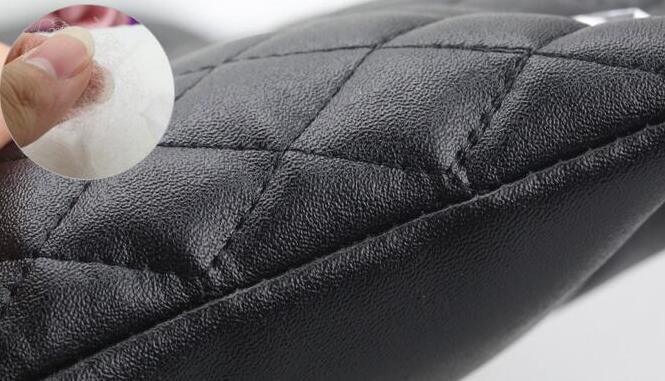 Diamond Studded Crystal Leather Auto Back Seat Cushion Woman Universal Pads 1pcs - Black