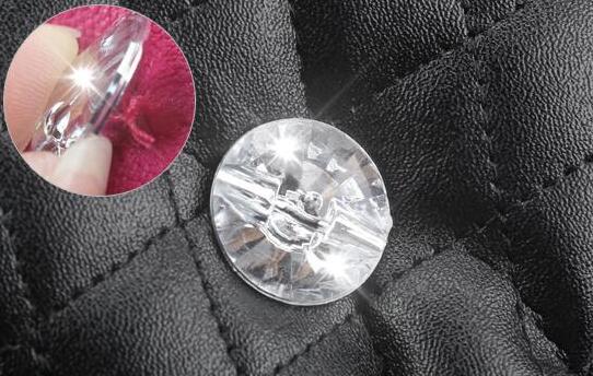 Diamond Studded Crystal Leather Auto Back Seat Cushion Woman Universal Pads 1pcs - Black