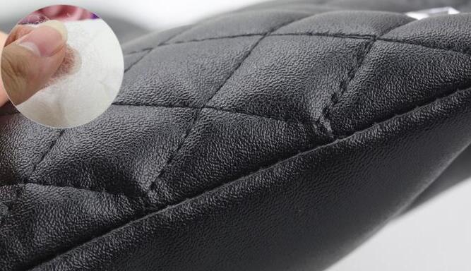 Diamond Studded Crystal Leather Auto Front Seat Cushion Woman Universal Pads 1pcs - Black