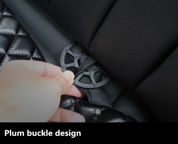 Rear Studded Crystal Leather Car Back Seat Cushion Woman Universal Auto Pads 1pcs - Rose