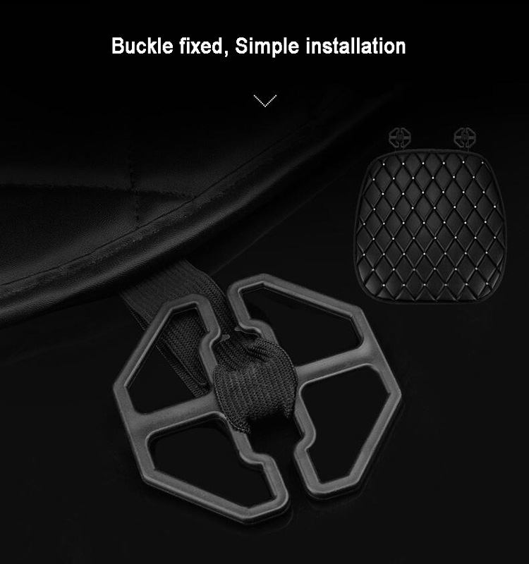 Diamond Studded Crystal Leather Car Front Seat Cushion Woman Universal Pads 1pcs - Black