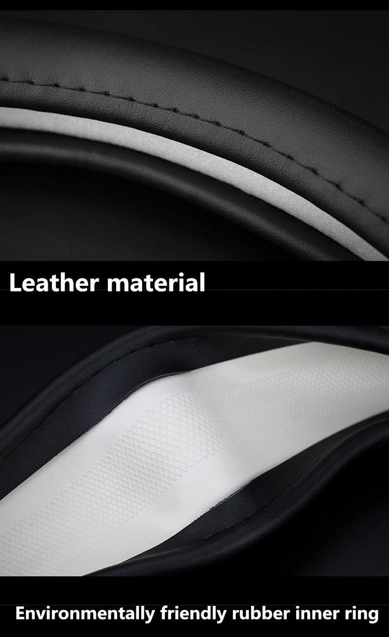 Elegant Full Diamod Rhinestone Leather Auto General Anti-slip Crystal Car Steering Wheel Cover Women - Black Silver