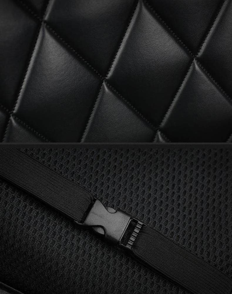 Fashion Rivet Leather Car Seat Cushion Universal Women Auto Seat Covers 1pcs - Black