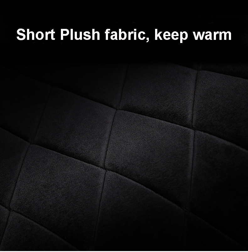 Fashion Rivets Winter Plush Universal Car Auto Interior Cushion 1pc Front Seats Covers - Black