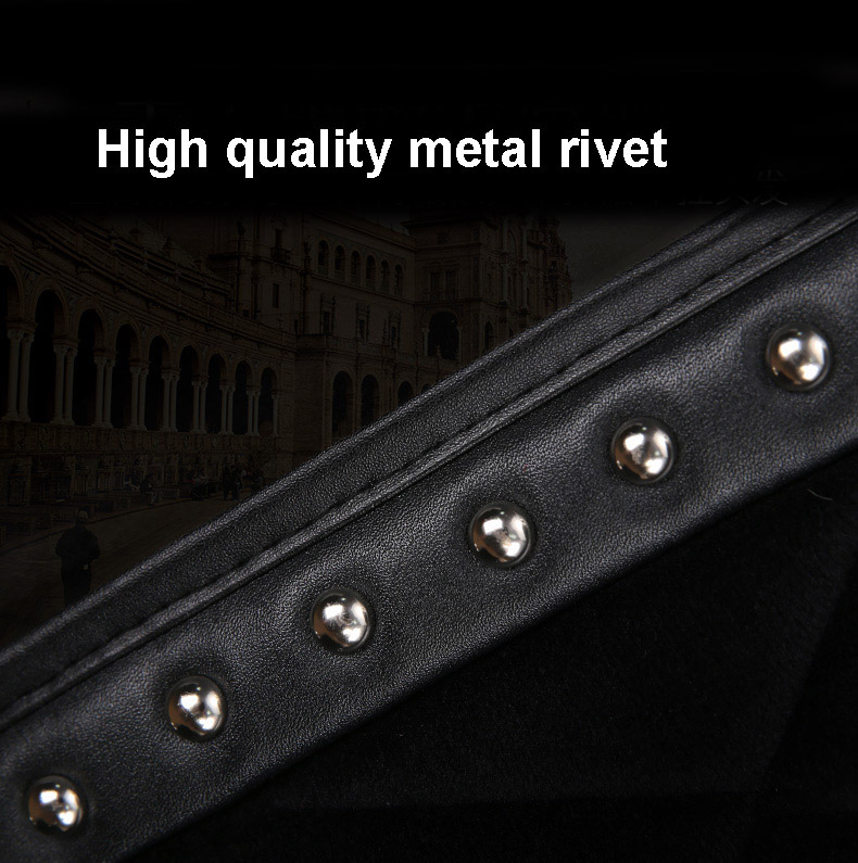 Fashion Rivets Winter Plush Universal Car Auto Interior Cushion 1pc Front Seats Covers - Black