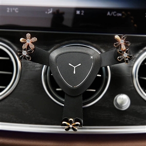 Flower Universal Car Mobile Phone Holder Air Vent Mount Clip Stand GPS - Black