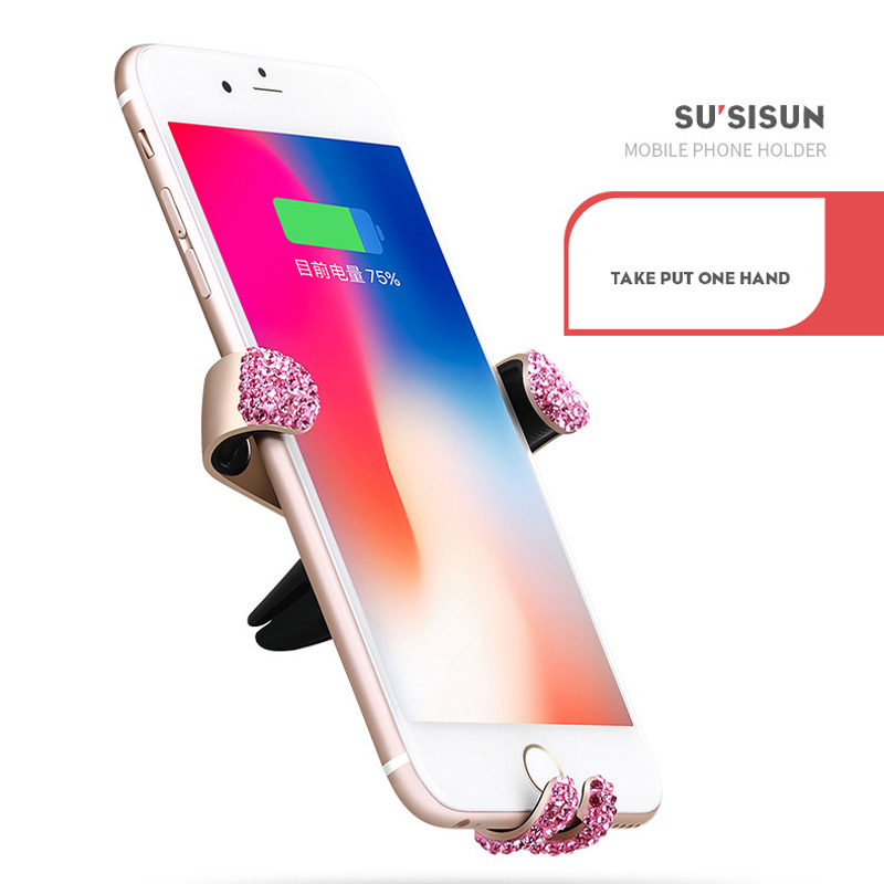 Gravity Universal Car Mobile Phone Holder Air Vent Mount Clip Stand GPS - Silver