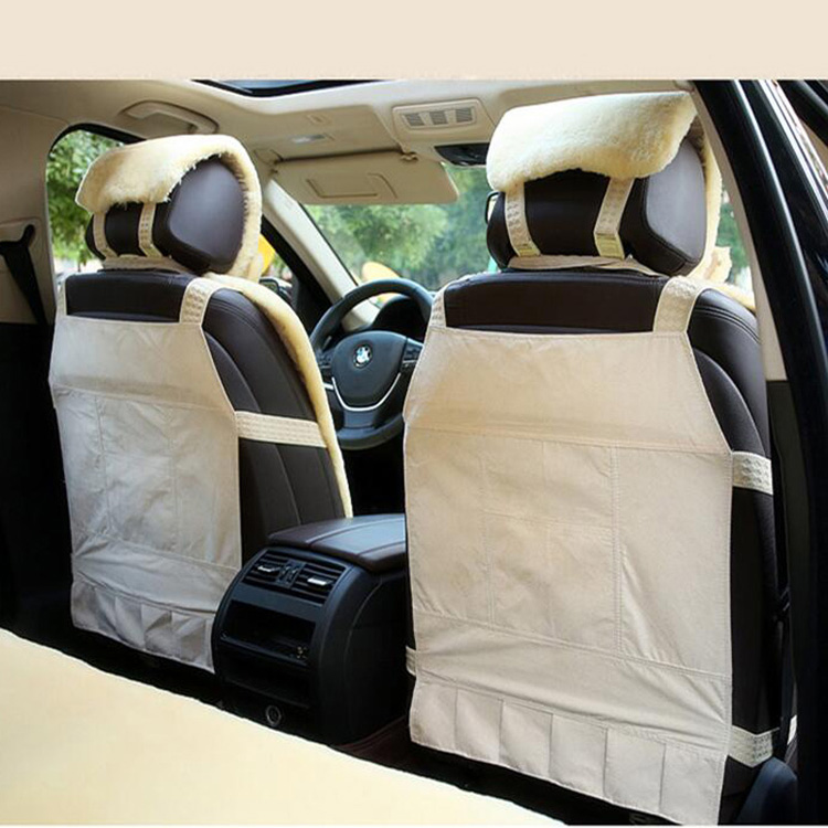 High Quality 1pcs Front Car Seat Covers Faux fur Cushion Interior Winter Plush Pad Imitation Wool - Black