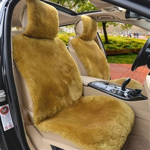 Luxury Australia Wool Car Seat Cushion Winter 100% Genuine Fur Sheepskin 1pc Front Cover - Green