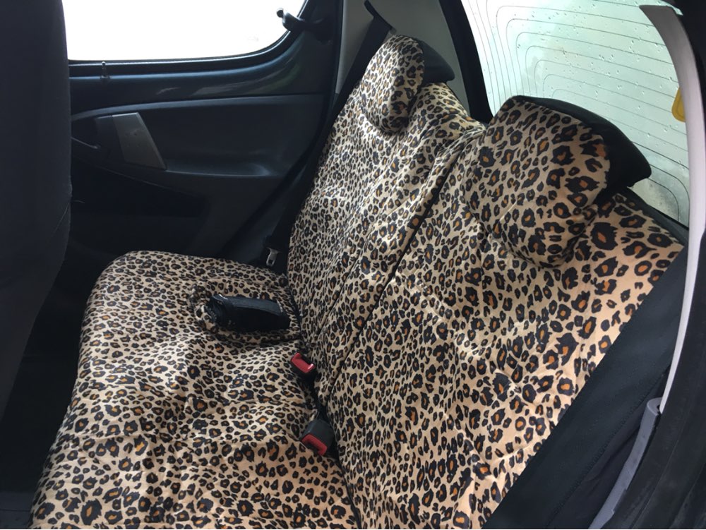 Luxury Leopard Print Car Seat Cover Universal Fit Seat Belt Pads Steering Wheel Cover Protector - Gold