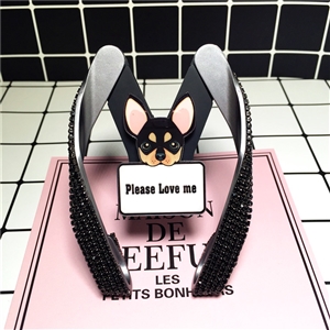 M Shape Universal Car Mobile Phone Holder Crystal Cute Dog Air Vent Mount Clip Stand GPS - Black