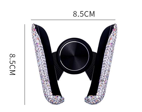 New Universal Car Mobile Phone Holder Crystal Rhinestone Air Vent Mount Clip Stand GPS - Red