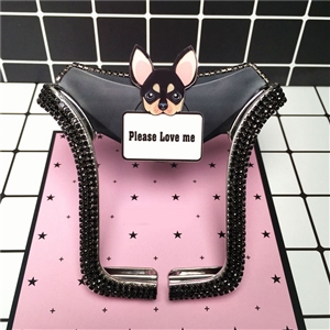 U Shape Universal Car Mobile Phone Holder Crystal Cute Puppy Air Vent Mount Clip Stand GPS - Black