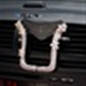 U Shape Universal Car Mobile Phone Holder Crystal Flower Air Vent Mount Clip Stand GPS - White