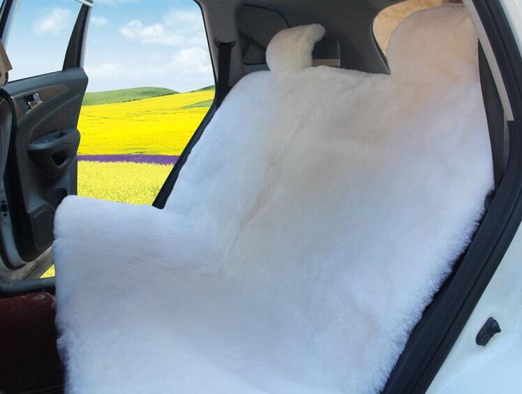 Universal Synthetic Sheepskin Car Seat Cover Sheep Wool Auto Velvet Cushion 3pcs Sets - White