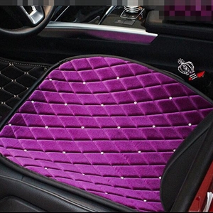 Winter Diamond Plush Car Front Seat Cushion Woman Universal Automobile Pads 1pcs - Purple