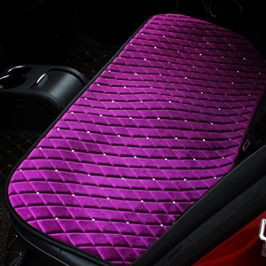 Winter Diamond Plush Car Rear Seat Cushion Woman Universal Automobile Pads 1pcs - Purple