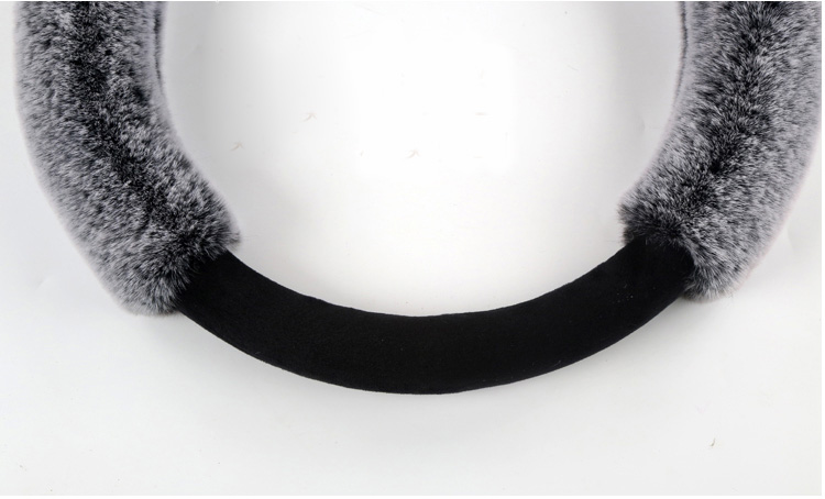 Winter Plush Car Steering Cover Cute Cartoon Panda Rabbit Case Warm Heated Auto Wheels Covers - Grey