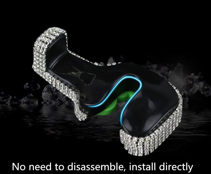 1 Pair Crystal Rhinestone Car Seat Back Holder Bag Purse Hangers Auto Storage Hooks - White