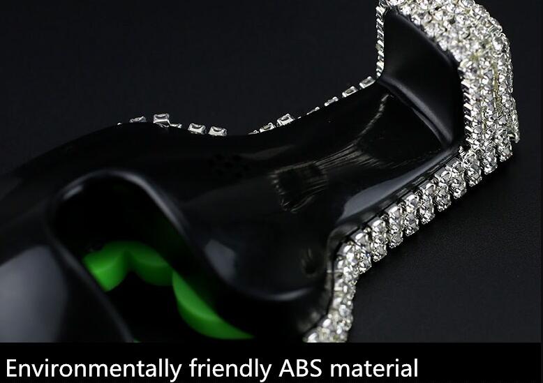 1 Pair Crystal Rhinestone Car Seat Back Holder Bag Purse Hangers Auto Storage Hooks - White