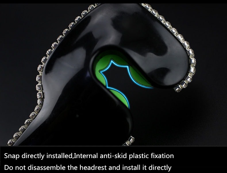 1 Pair Crystal Rhinestone Lips Seat Back Holder Bag Purse Hangers Auto Storage Hooks - White