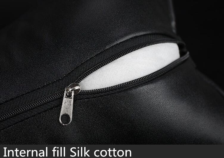 Great Bling Female Rhinestone Car Seat Waist Pillows PU Leather Rectangle Cushions 1pcs - Black