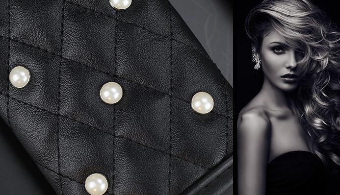 2pcs Car Safety Seat Belt Covers Women Creative Pearl Camellia Leather Shoulder Pads - Black