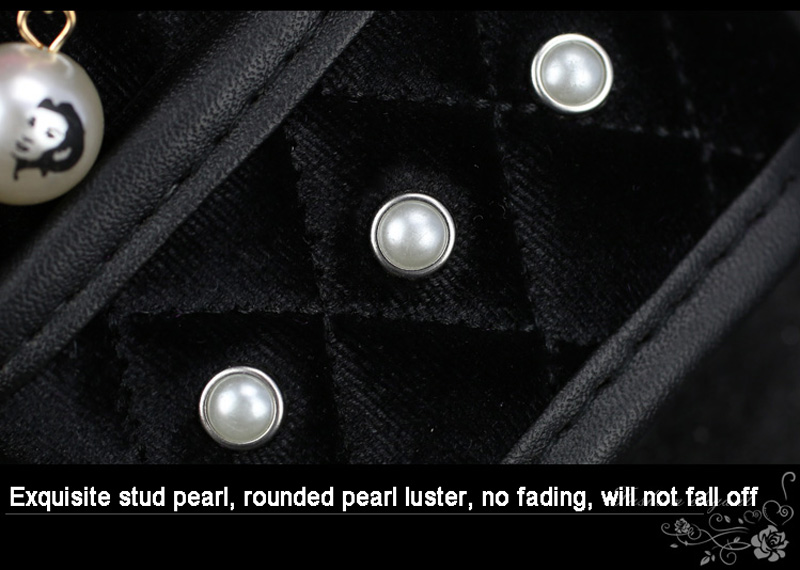 Camellia 1pcs Pearl Auto Handbrake Covers Plush Beautiful Brake Case Auto Interior Decro - Black