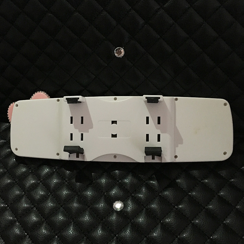 Pink Bowknot Gorgeous Bling Bling Diamonds Crystal Car Rearview Mirror Auto Brilliant Rearview Mirror - White