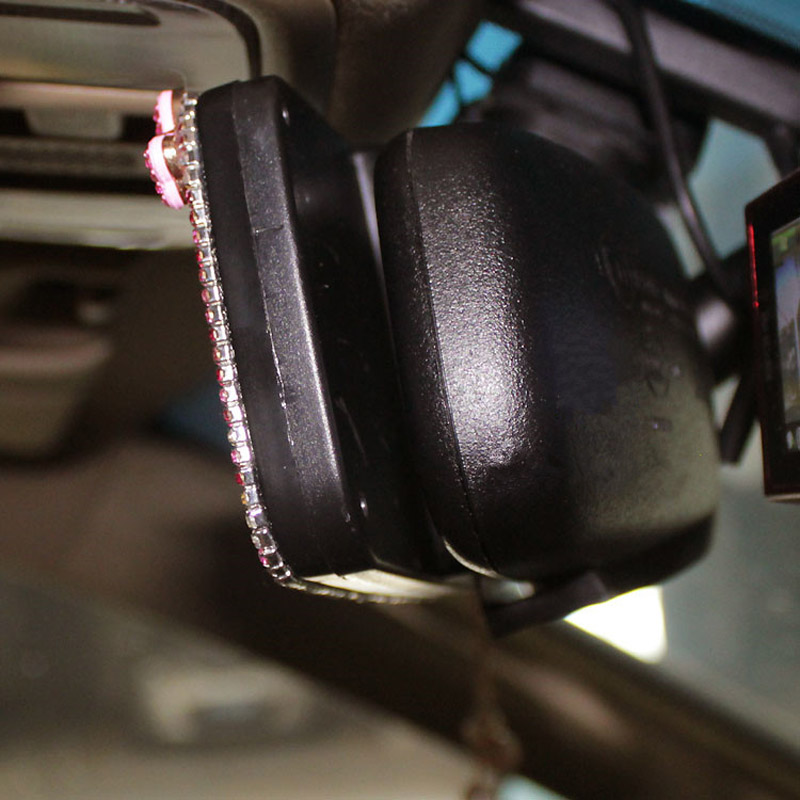 Butterfly Gorgeous Bling Bling Diamonds Crystal Car Rearview Mirror Auto Brilliant Rearview Mirror - Purple